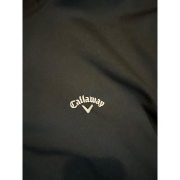 Callaway Mens 1/4-Zip Pullover Jacket XXL Black Polyester Golf Fleece Sweater Wi - Picture 3 of 5